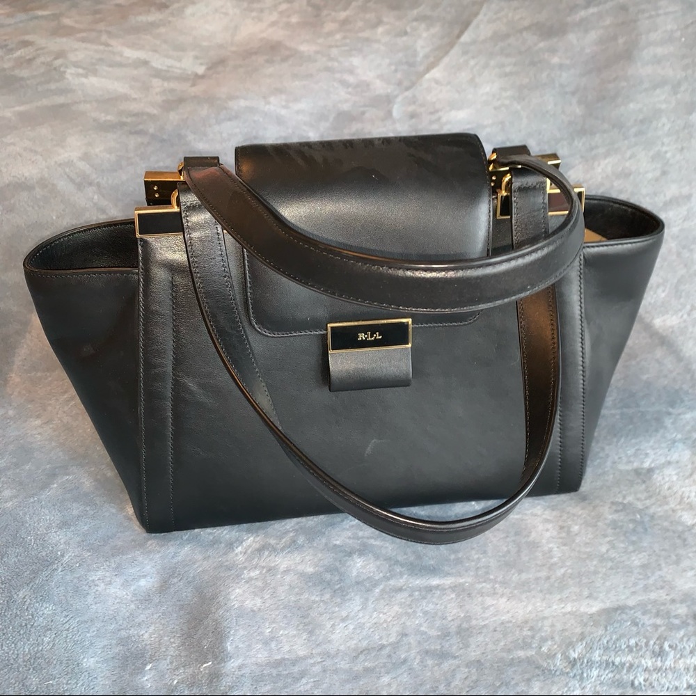 Ralph Lauren leather black shoulder bag - Picture 2 of 14